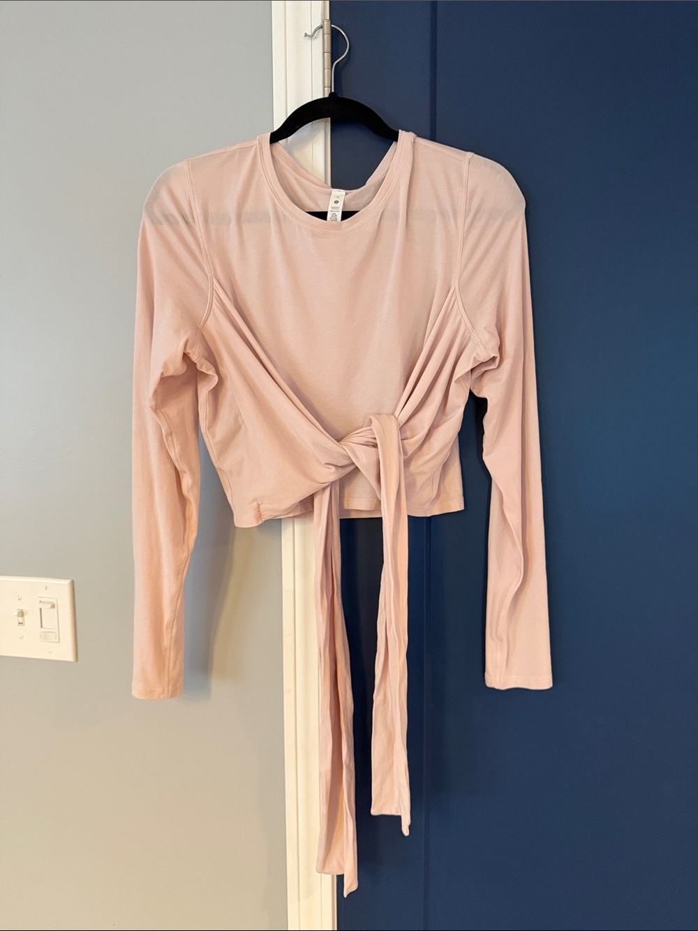 lululemon athletica Blush Tie-Front Long Sleeve Crop Top